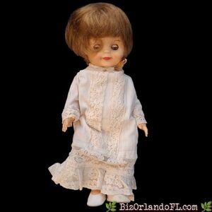 VINTAGE: Mid-1960s Effanbee Fluffy Doll Dressed in Nightgown & Slippers HTF